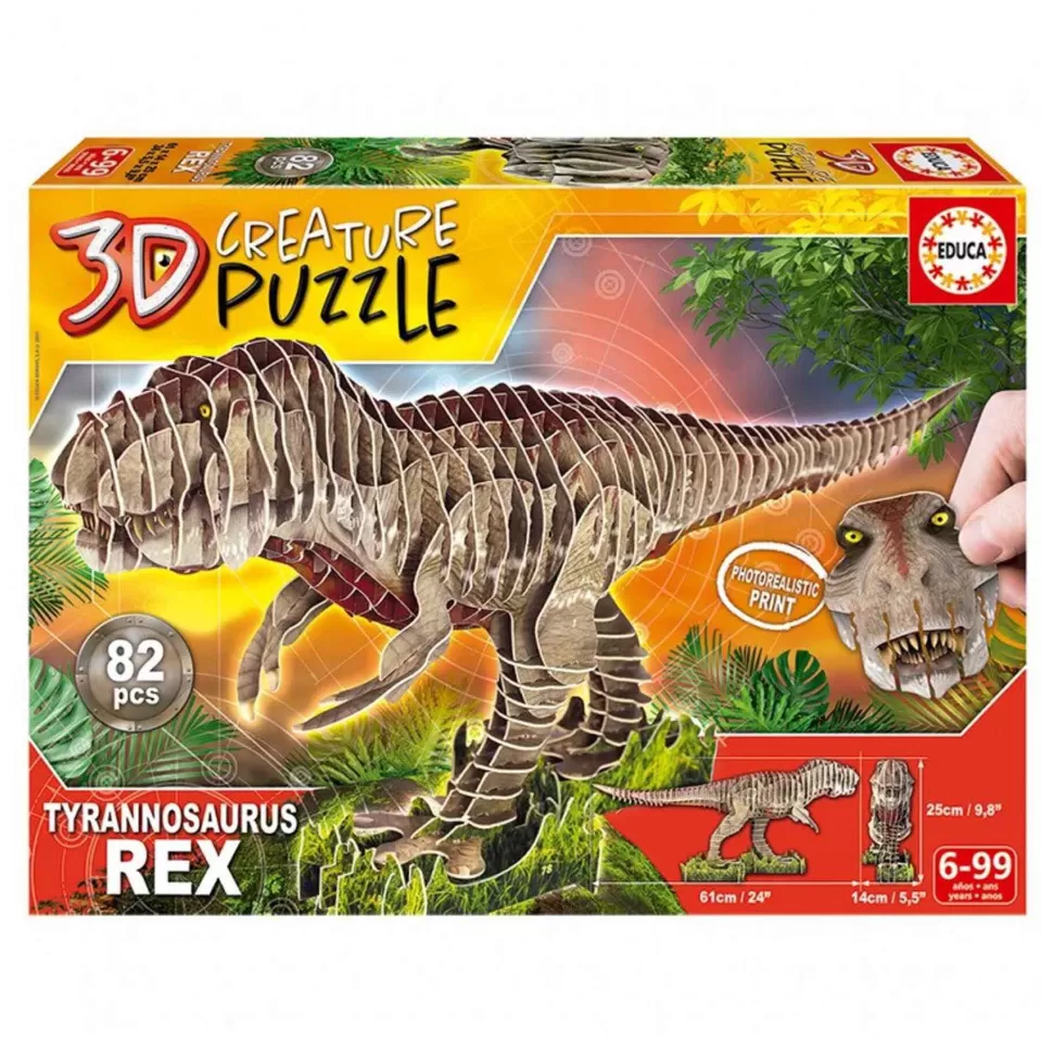 Educa Borras Puzzles Y Educativos^3D Creature Puzzle T-Rex