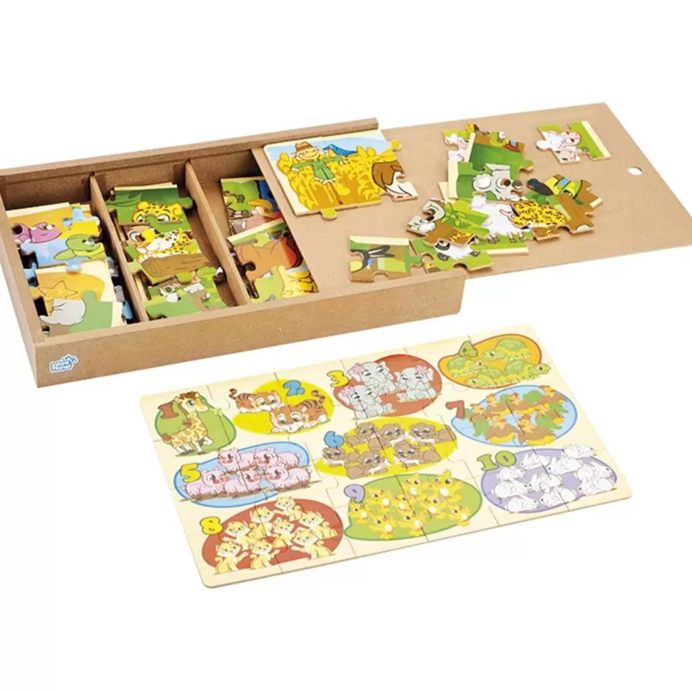 Infant Planet Juguetes De Madera^4 Puzzles De Madera En 1 | Juguetes De Madera