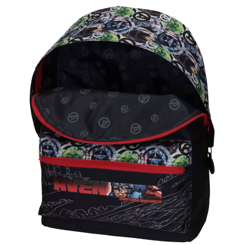 Avengers Vuelta Al Cole^ Armour Up Mochila Azul Adaptable A Carro 42 Cm