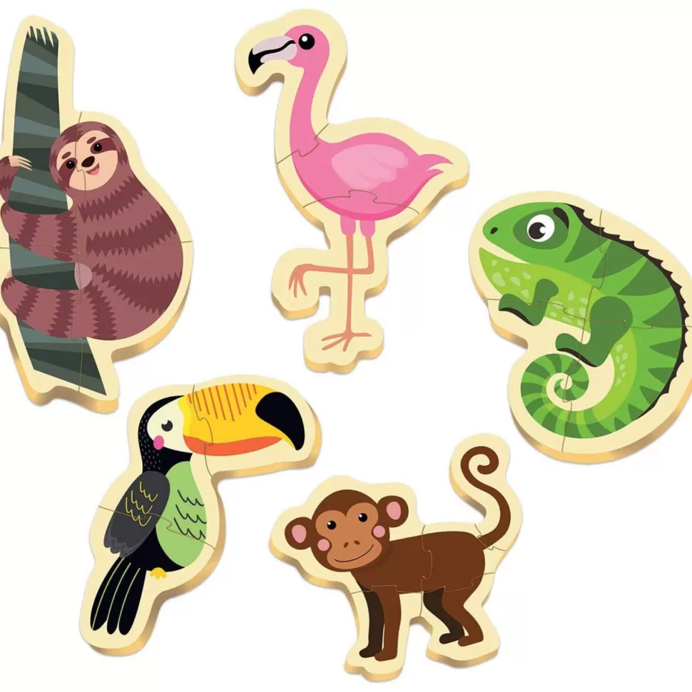 Educa Borras Puzzles Y Educativos^Baby Puzzles Animales Tropicales Set De 5 Puzzles Progresivos