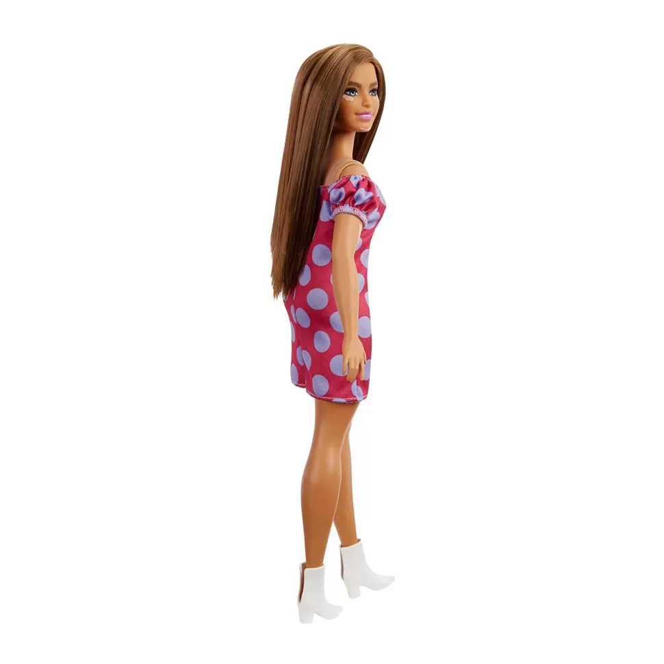 Barbie Fashionista Muneca Curvy Vitiligo Con Vestido De Lunares* Muñecas