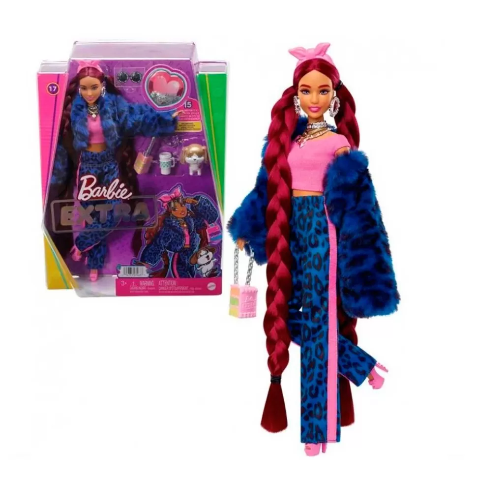 Barbie Muneca Extra Chandal Leopardo Azul 3 Anos* Muñecas