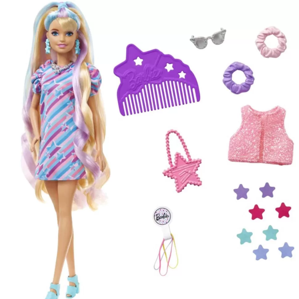 Barbie Muñecas^ Totally Hair Pelo Extralargo Estrella