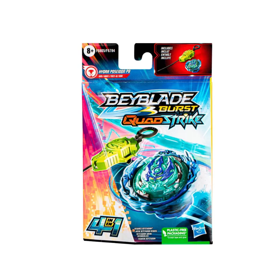 Beyblade Burst Quadstrike - Kit Inicial Con Hydra Poseidon K8* Figuras Y Minimundos