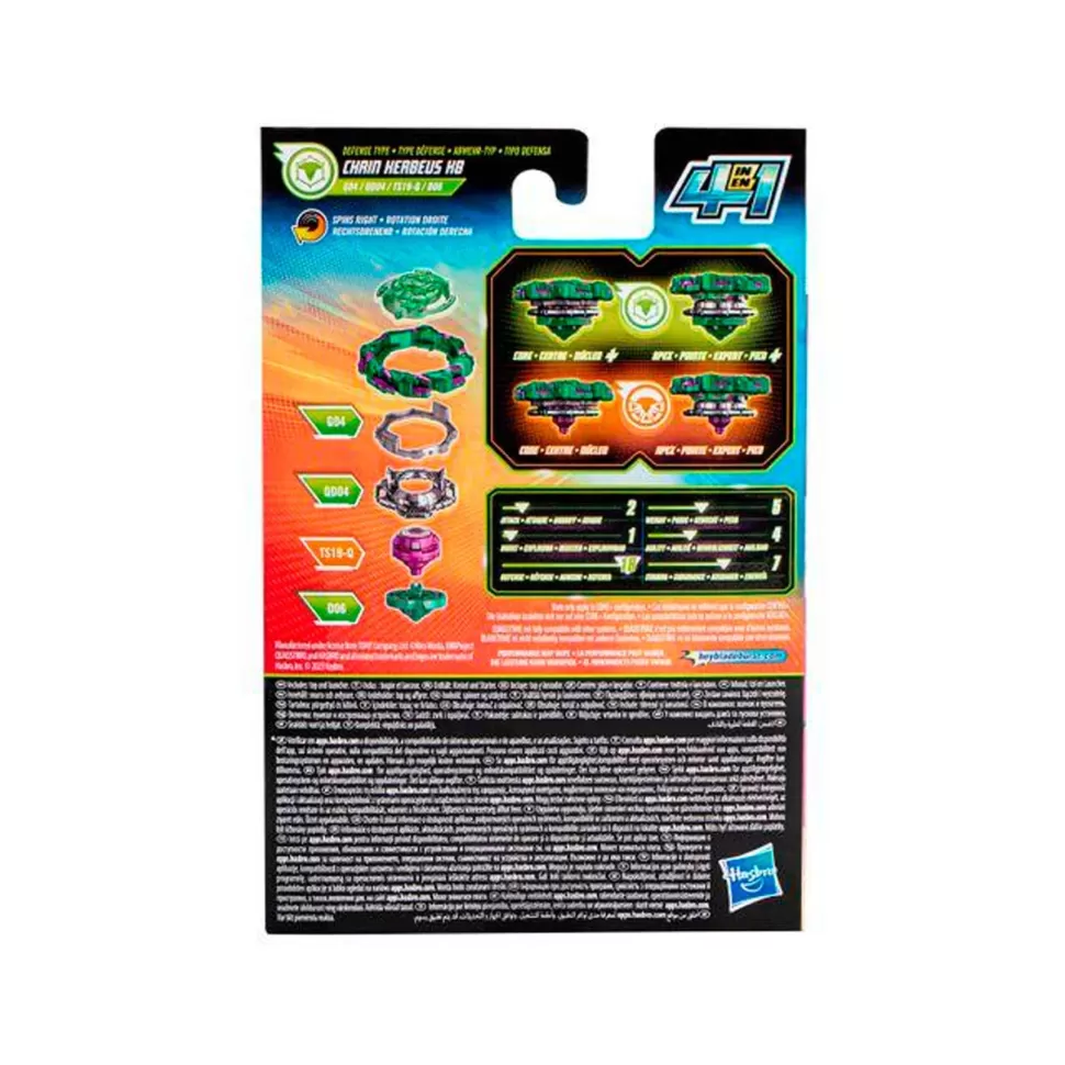 Beyblade Burst Quadstrike - Kit Inicial Con Top Chain Kerbeus K8* Figuras Y Minimundos