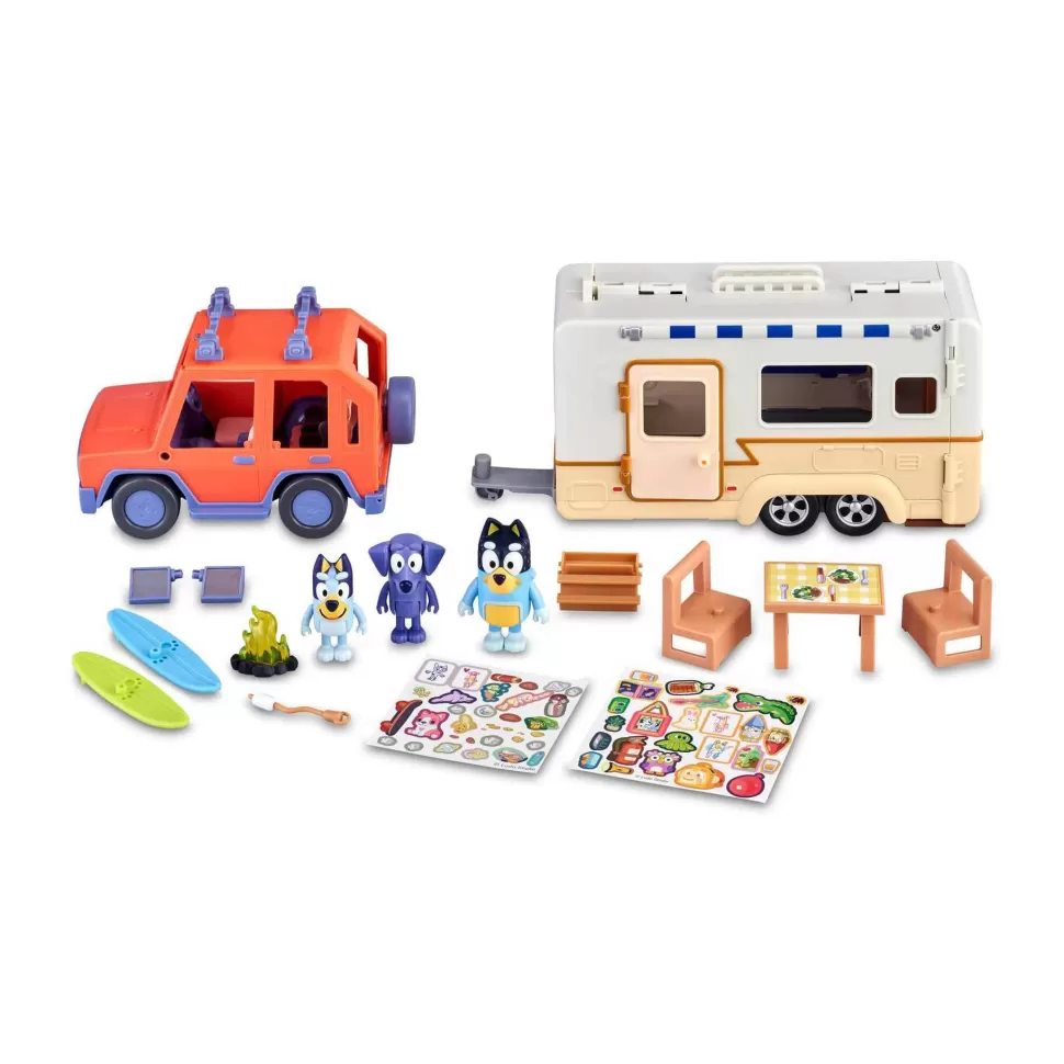 Bluey Figuras Y Minimundos^ Set Cruiser Con Campervan De