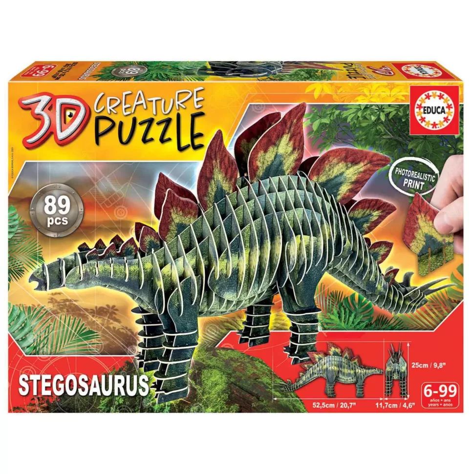 Educa Borras Puzzles Y Educativos^Creature Puzzle 3 Stegosaurus