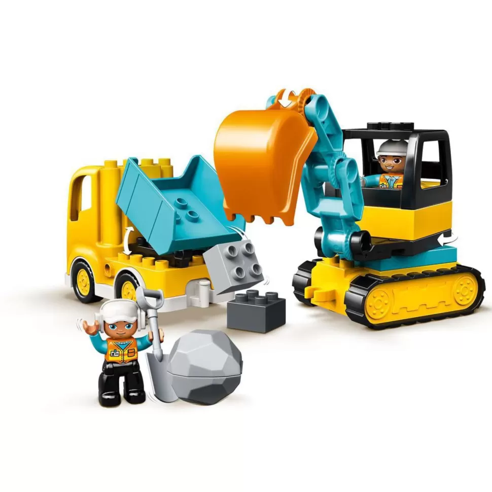 * Juegos De Construcción^ Duplo Town 10931 Camion Y Excavadora Con Orugas
