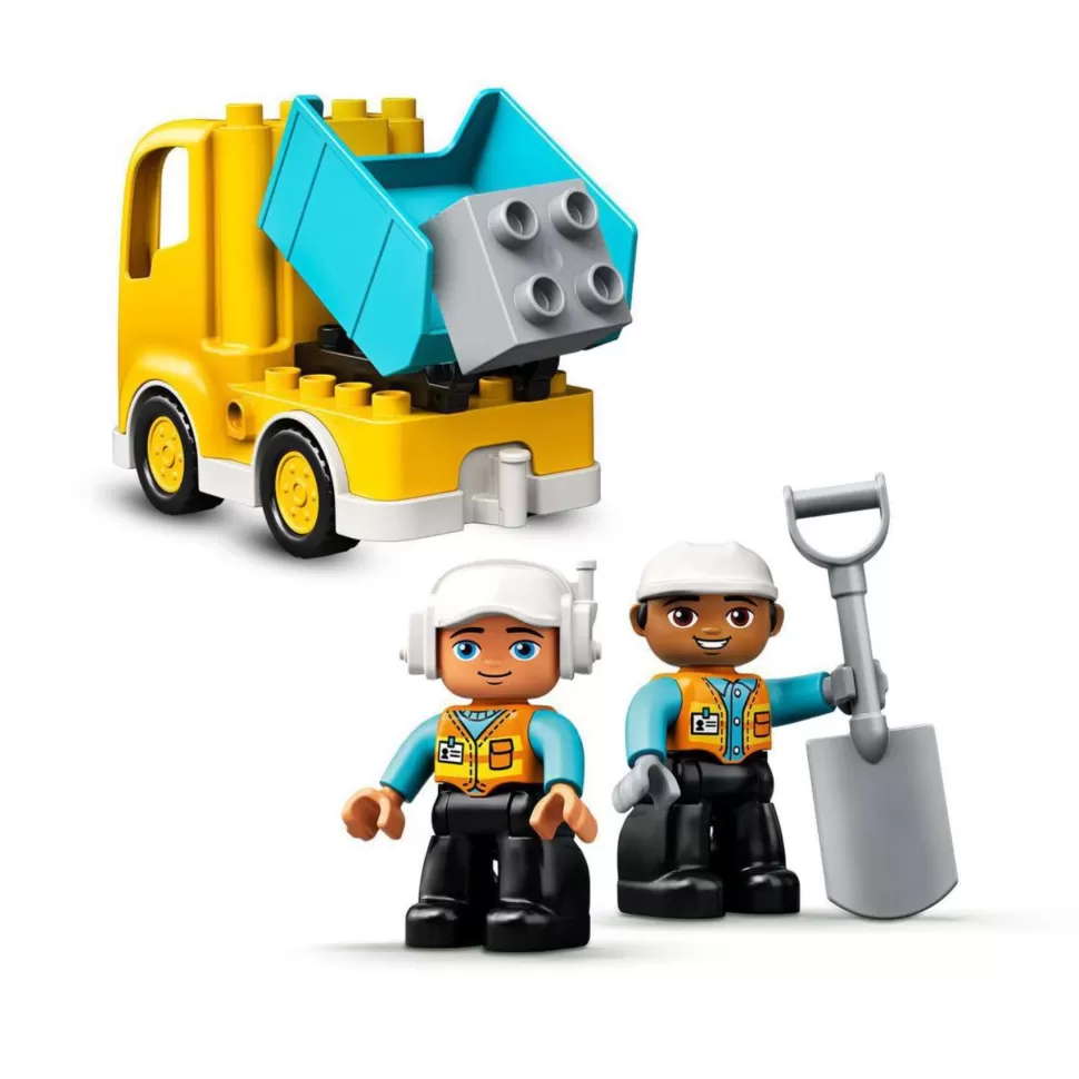 * Juegos De Construcción^ Duplo Town 10931 Camion Y Excavadora Con Orugas