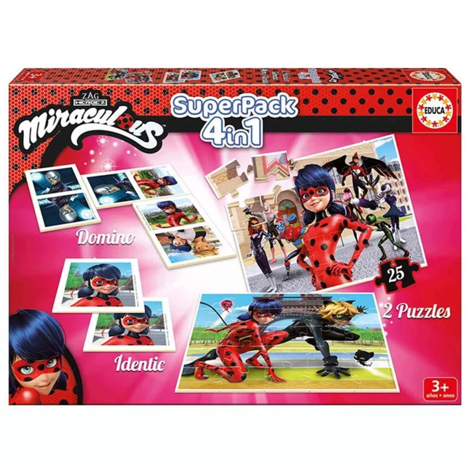 Educa Borras Educa® Superpack Miraculous / Ladybug* Puzzles Y Educativos