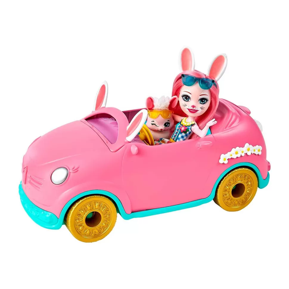 Enchantimals Bunnymovil Muneca Bree Bunny Con Coche Rosa Descapotable* Muñecas