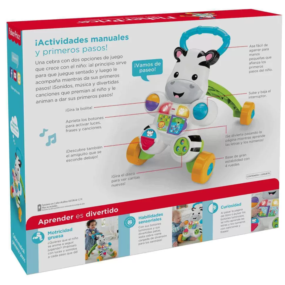 Fisher Price Primera Infancia^ Correpasillos Cebra Parlanchina Primeros Pasos | Juguete Infantil