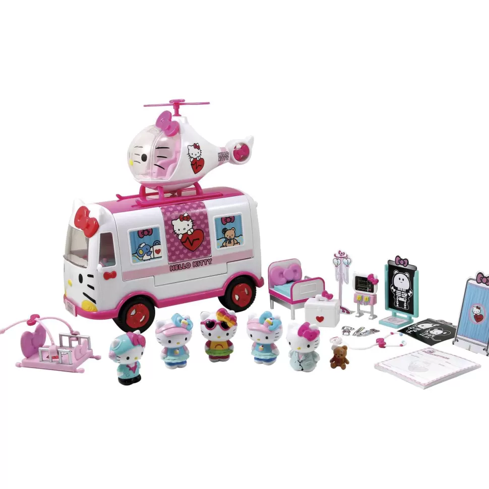 Hello Kitty Ambulancia Y Helicoptero Con Figuras* Vehículos Y Radio Control