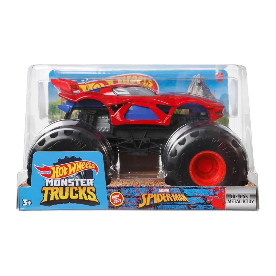 Hot Wheels Vehículos Y Radio Control^ Monster Trucks Spider Man