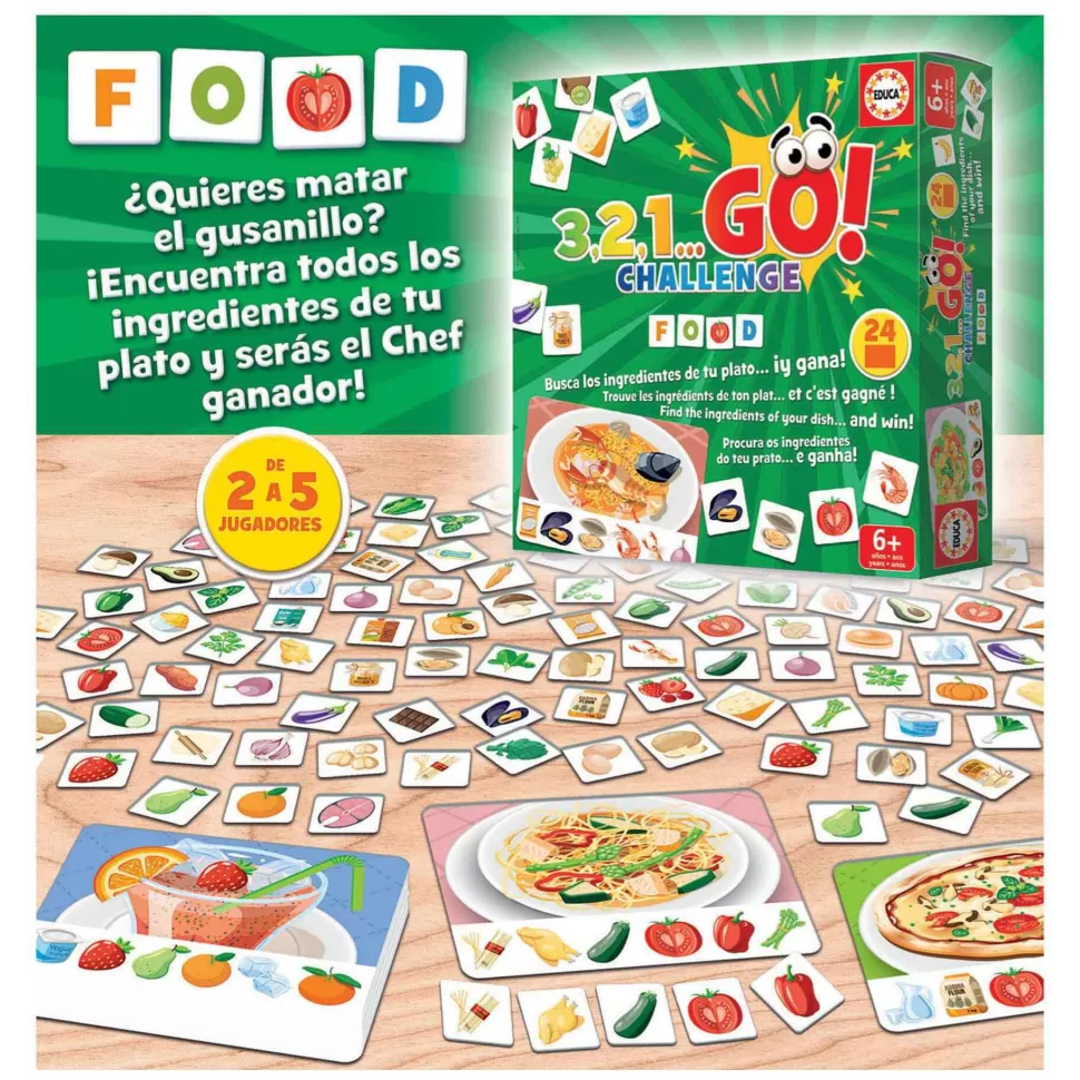 Educa Borras Juegos De Mesa^Juego 321.. Go! Challenge Food