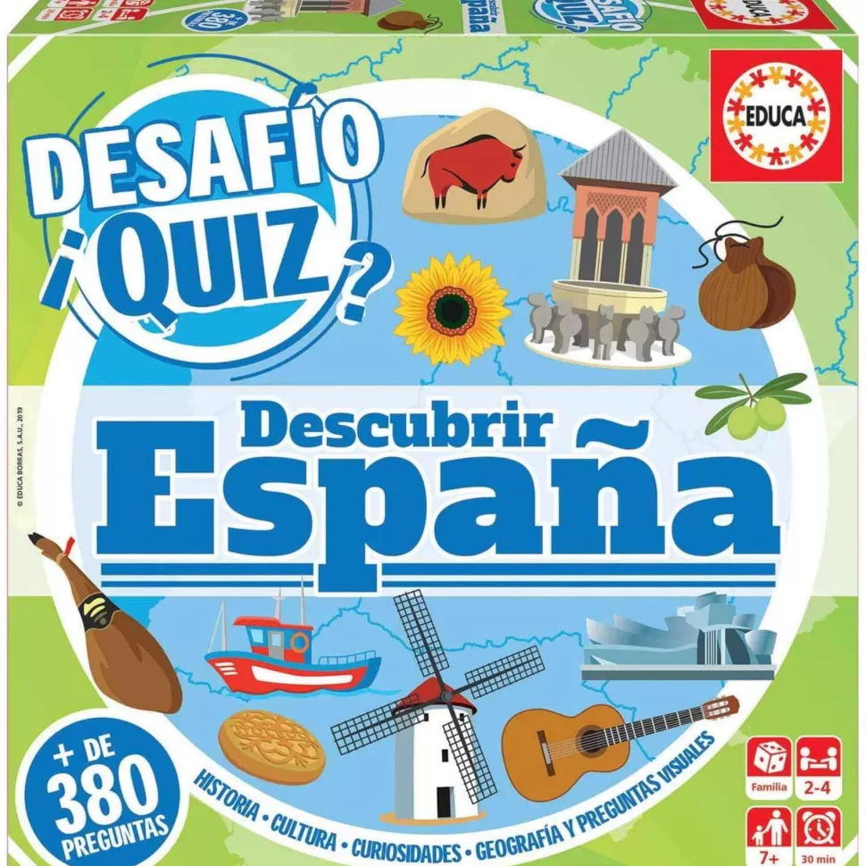 Educa Borras Juego Desafio Quiz Descubrir Espana* Juegos De Mesa