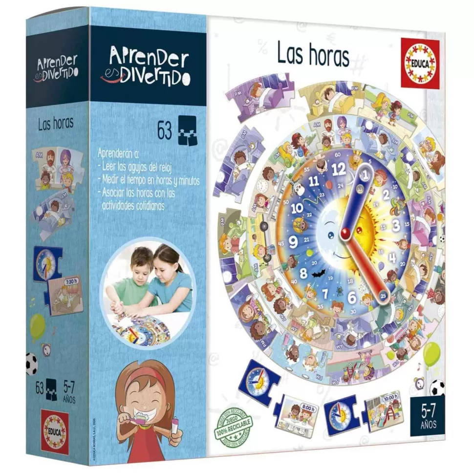 Educa Borras Juego Las Horas | Aprender Es Divertido* Puzzles Y Educativos