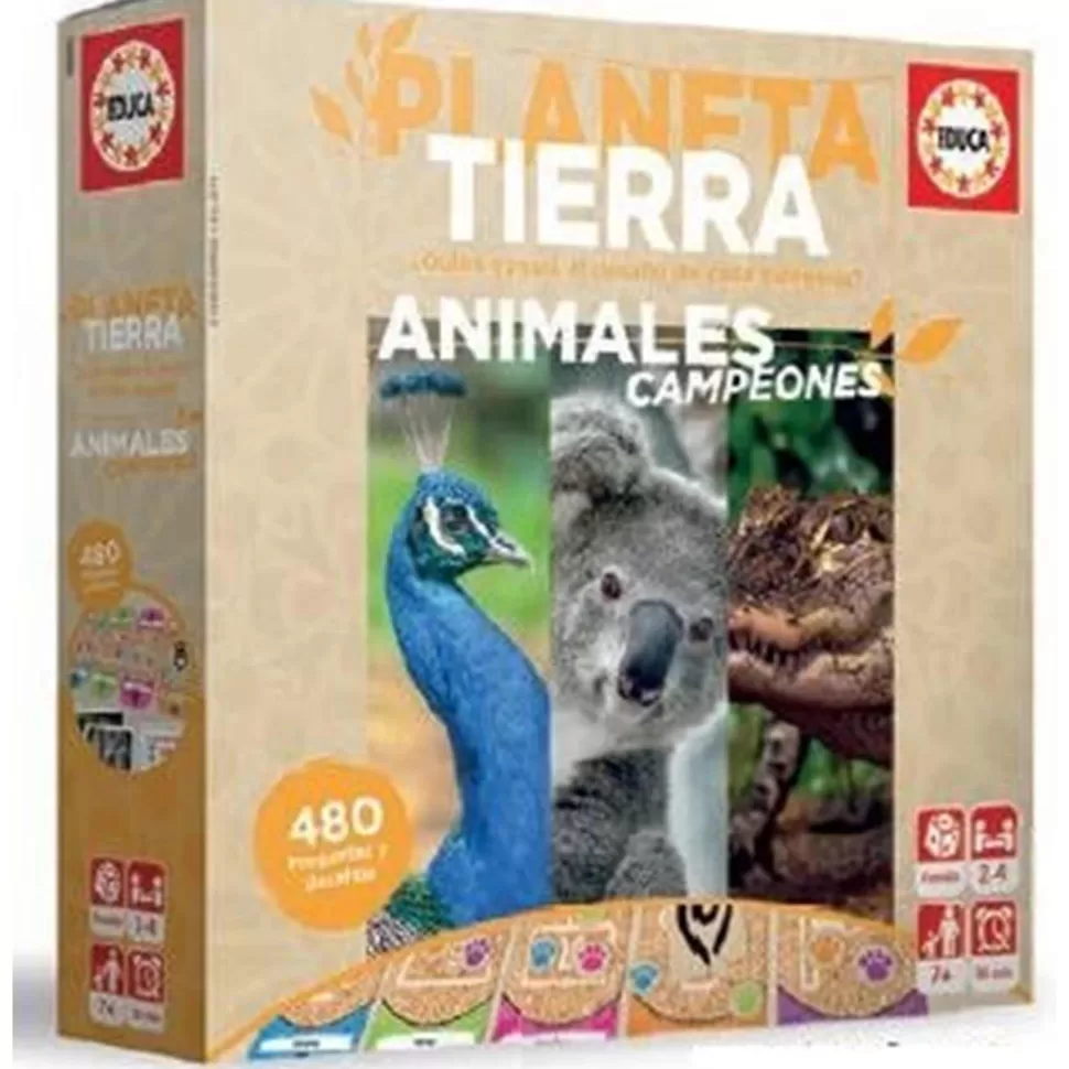 Educa Borras Puzzles Y Educativos^Juego Planeta Tierra Animales Campeones