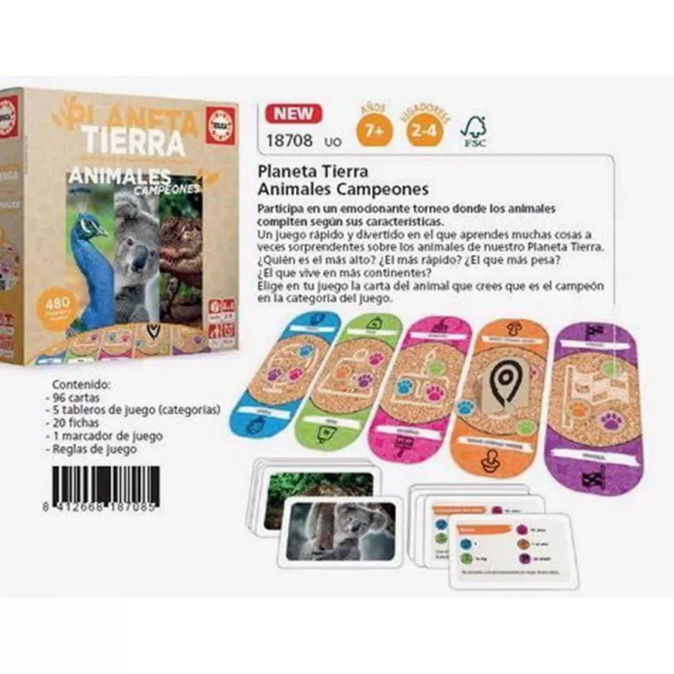 Educa Borras Puzzles Y Educativos^Juego Planeta Tierra Animales Campeones