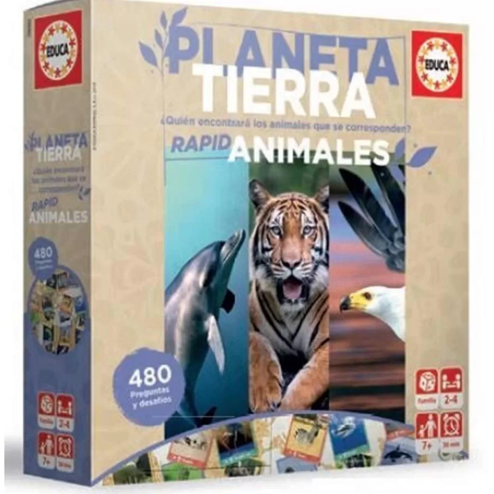 Educa Borras Puzzles Y Educativos^Juego Planeta Tierra Rapid Animales