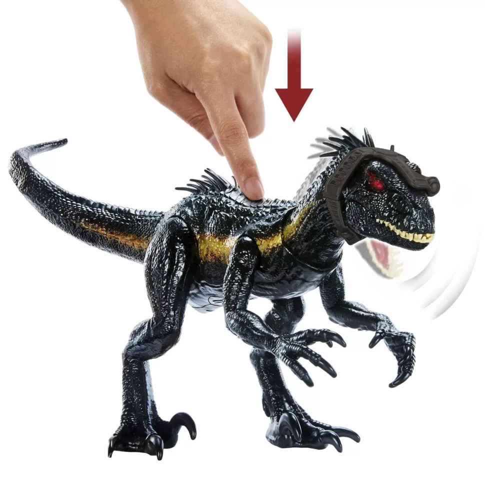 Jurassic World Figuras Y Minimundos^ Rastrea Y Ataca Indoraptor Dinosaurio Juguete 4 Anos