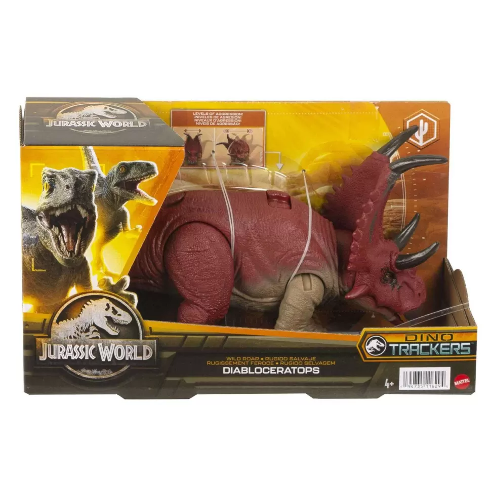 Jurassic World Figuras Y Minimundos^ Rugido Salvaje Diabloceratops Dinosaurio Juguete 4Anos