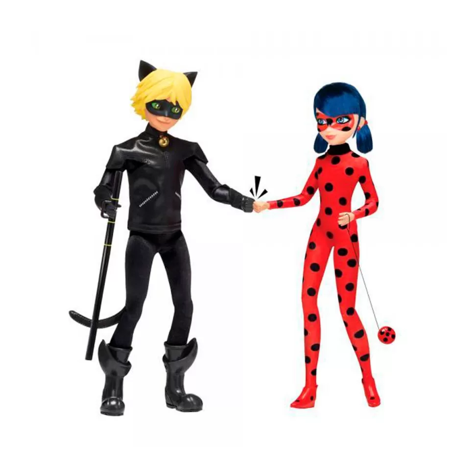 Prodigiosa Ladybug Muñecas^Lady Bug Pack 2 Muñecas Lady Bug Y Cat Noir