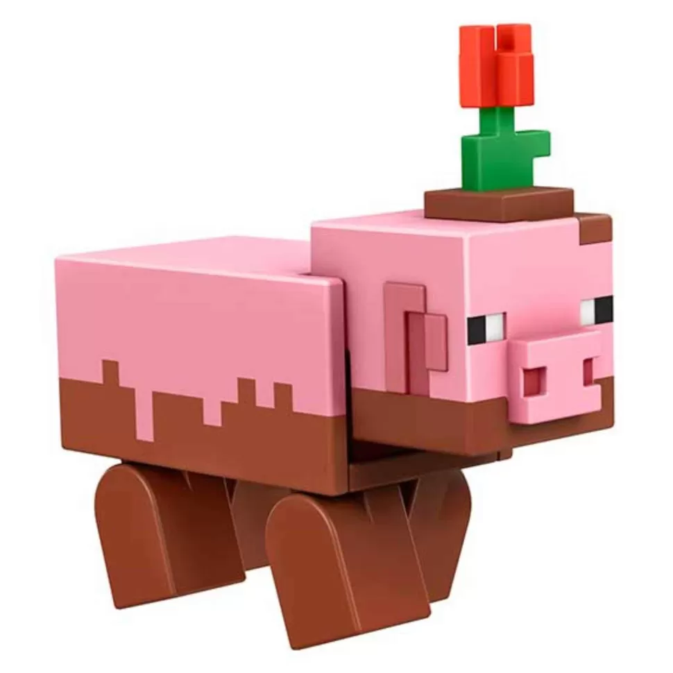 Minecraft Figuras Y Minimundos^ Figura Articulada Muddy Pig 8 Cm