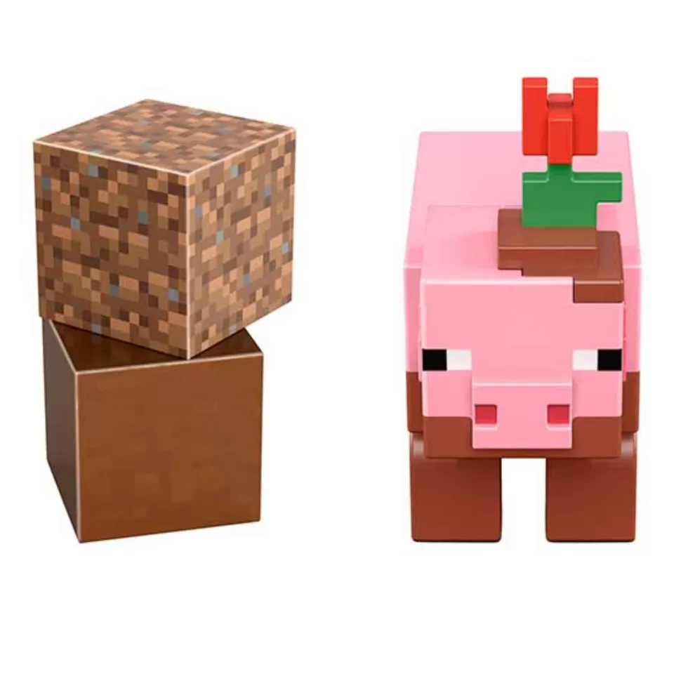 Minecraft Figuras Y Minimundos^ Figura Articulada Muddy Pig 8 Cm