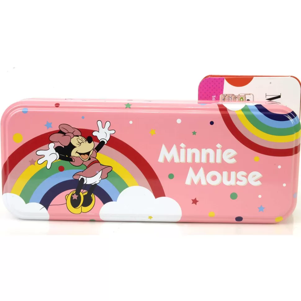 Minnie Juguetes De Imitación Y Hogar^ Estuche Metal 3 Niveles De Maquillaje