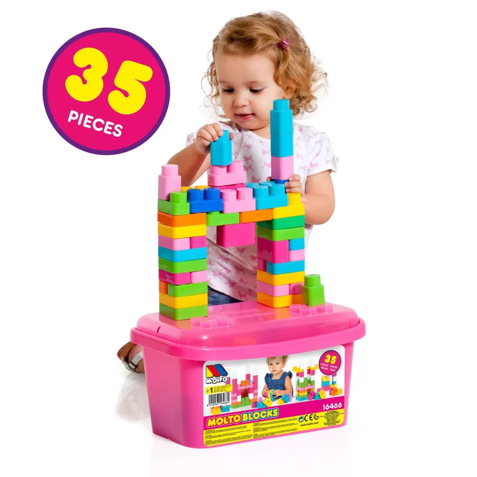 Molto Cubeta 35 Piezas Rosa | Juguete Infantil* Primera Infancia