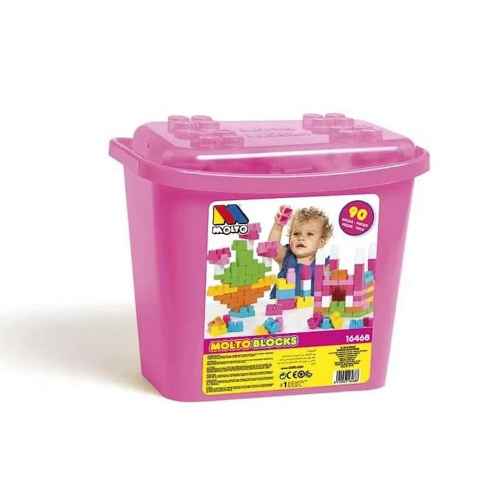 Molto Cubeta 90 Piezas Rosa | Juguete Infantil* Primera Infancia