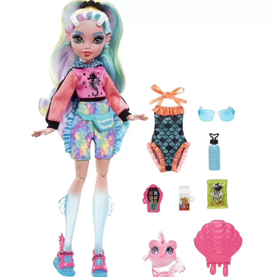 Monster High Muñecas^ Lagoona Blue Muneca Articulada Con Mascota Y Accesorios De Moda