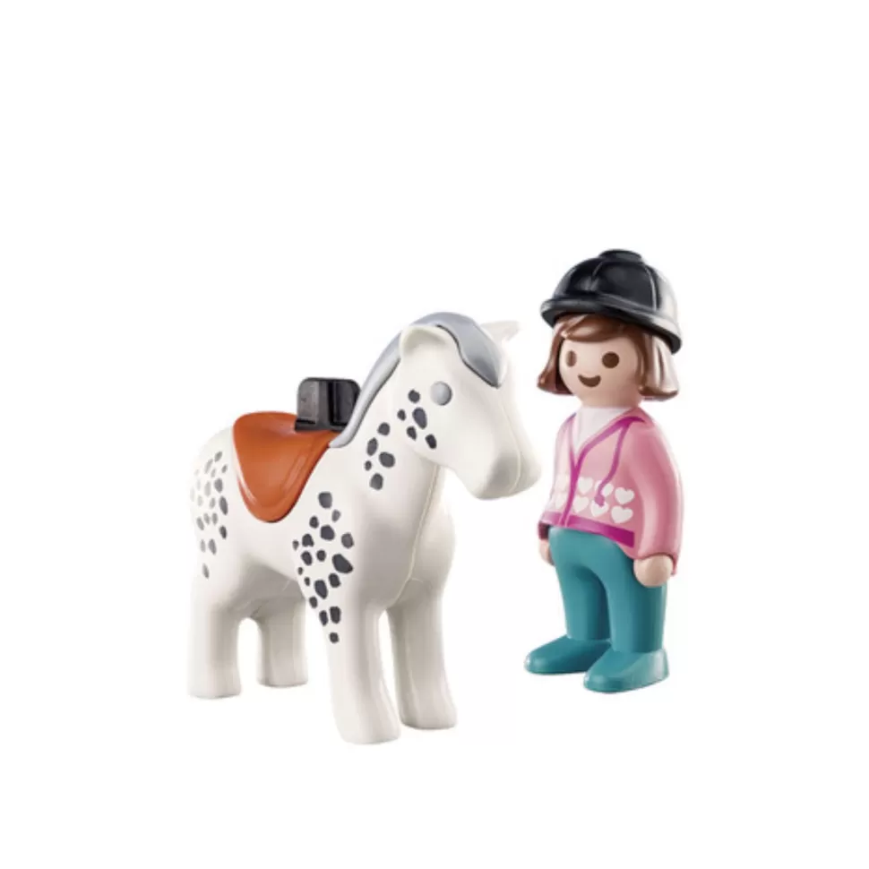 Playmobil Juegos De Construcción^ 1.2.3 Jinete Con Caballo