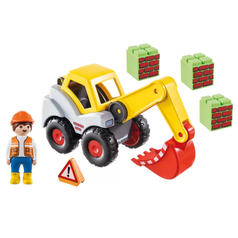 Playmobil Juegos De Construcción^ 1.2.3 Pala Excavadora 70125