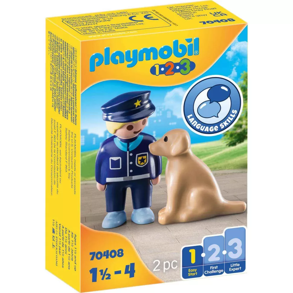 Playmobil Juegos De Construcción^ 1.2.3 Policia Con Perro