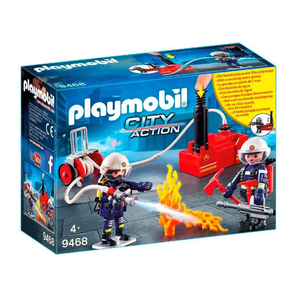 Playmobil Juegos De Construcción^ Bomberos Con Bomba De Agua 9468