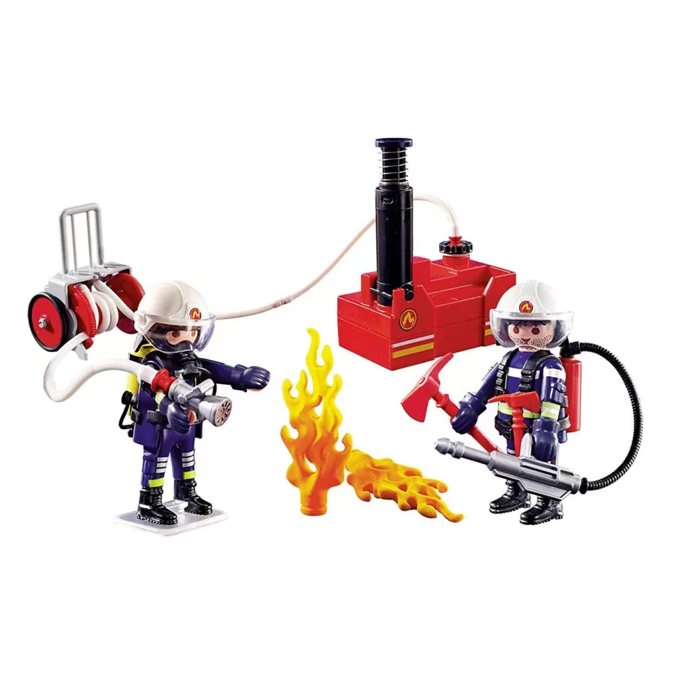 Playmobil Juegos De Construcción^ Bomberos Con Bomba De Agua 9468