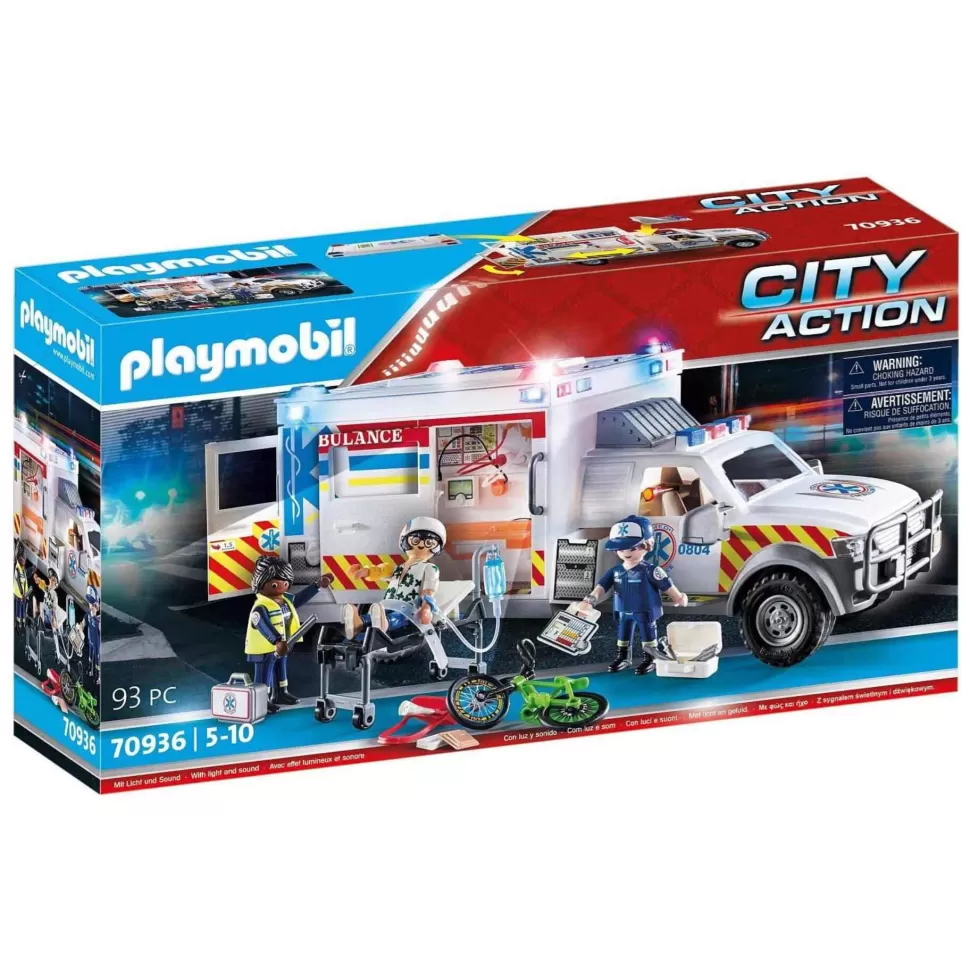 Playmobil Juegos De Construcción^ City Action Ambulancia Con Rescatistas Y Heridos 70936