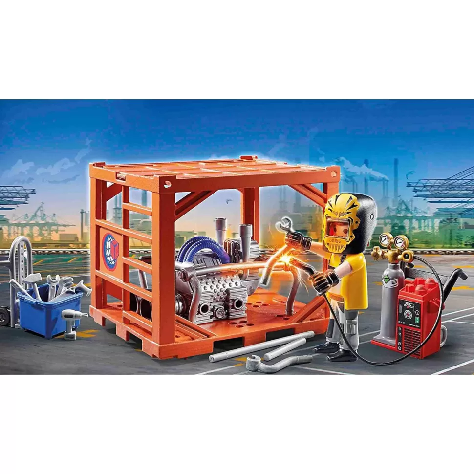 Playmobil Juegos De Construcción^ City Action Fabricante De Contenedores 70774