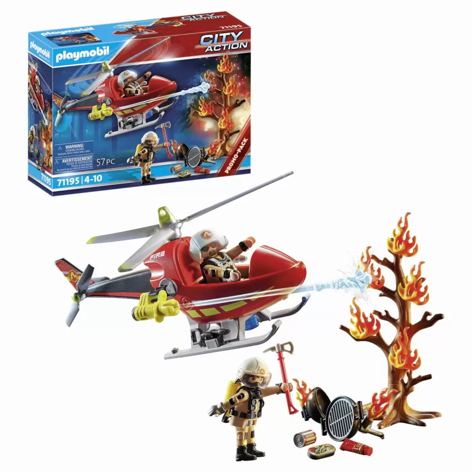 Playmobil Juegos De Construcción^ City Action Helicoptero De Bomberos