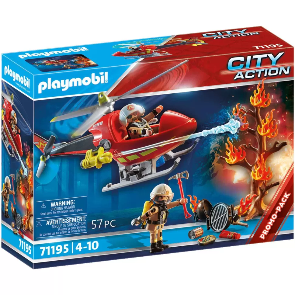 Playmobil Juegos De Construcción^ City Action Helicoptero De Bomberos