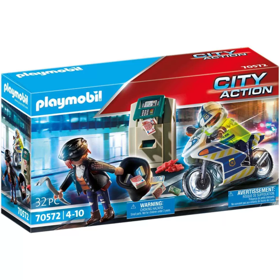 Playmobil City Action Moto De Policia: Persecucion Del Ladron70572* Juegos De Construcción