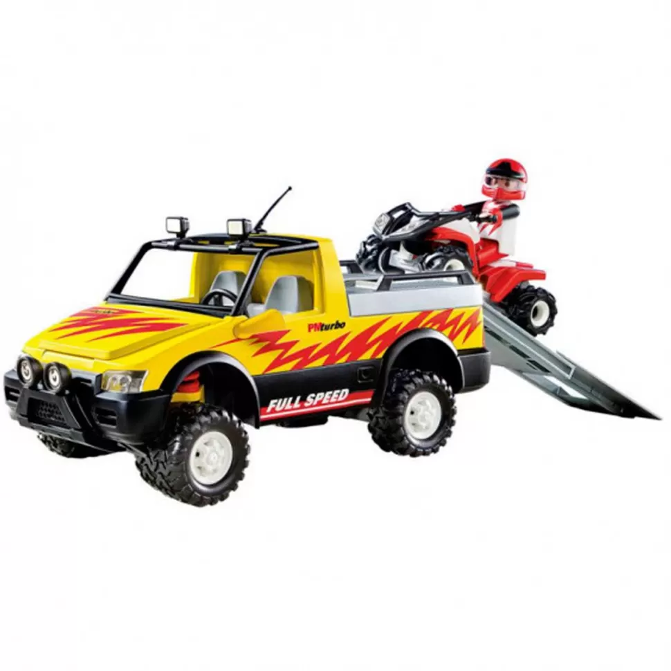 Playmobil Juegos De Construcción^ City Action Pick Up Con Quad De Carreras