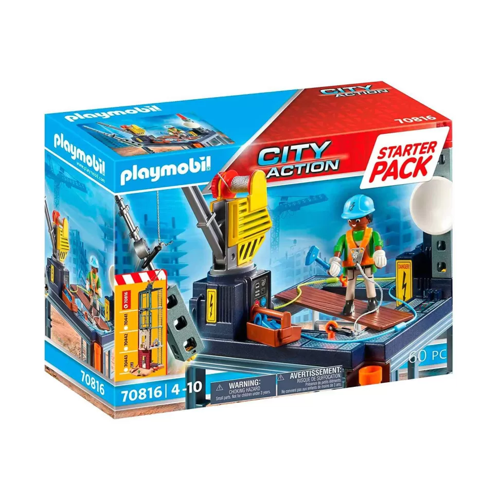 Playmobil Juegos De Construcción^ City Action Starter Pack Construcción Con Grua 70816