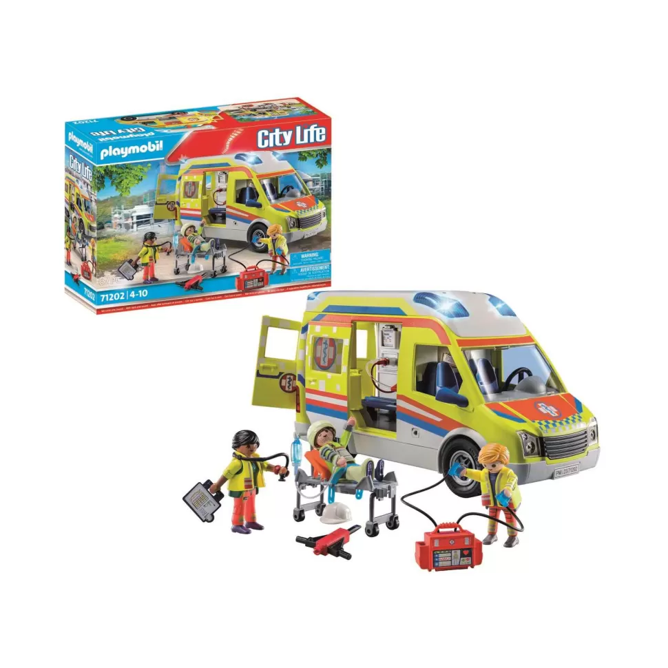 Playmobil City Life Ambulancia Con Luz Y Sonido 71202* Juegos De Construcción