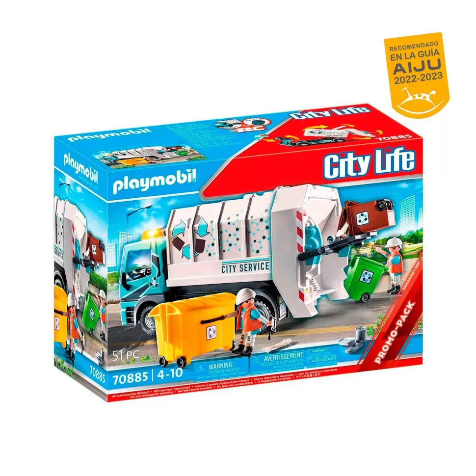 Playmobil Juegos De Construcción^ City Life Camion De Basura Con Luces 70885