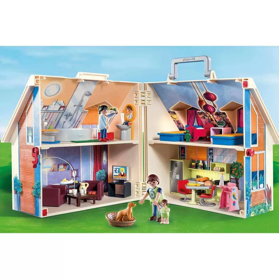 Playmobil City Life Casa Muñecas Maletin Con Mango Plegable 70985* Juegos De Construcción