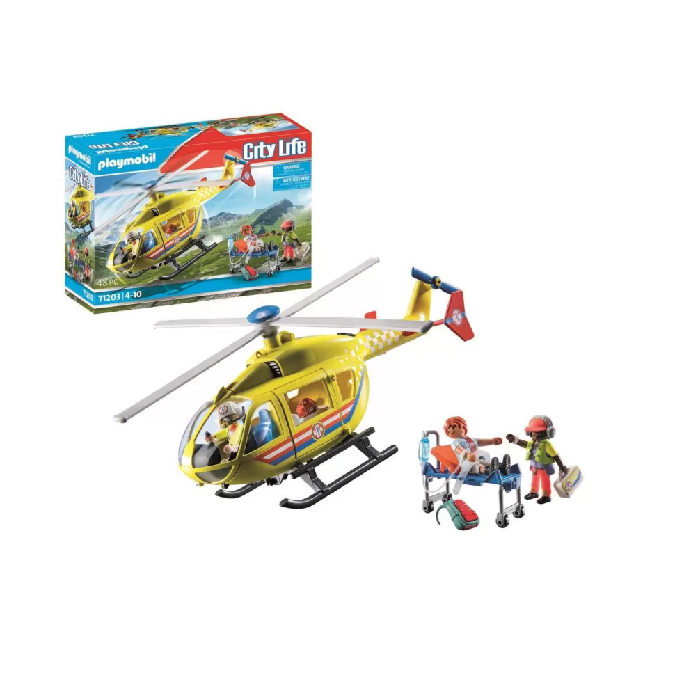 Playmobil Juegos De Construcción^ City Life Helicoptero De Rescate 71203