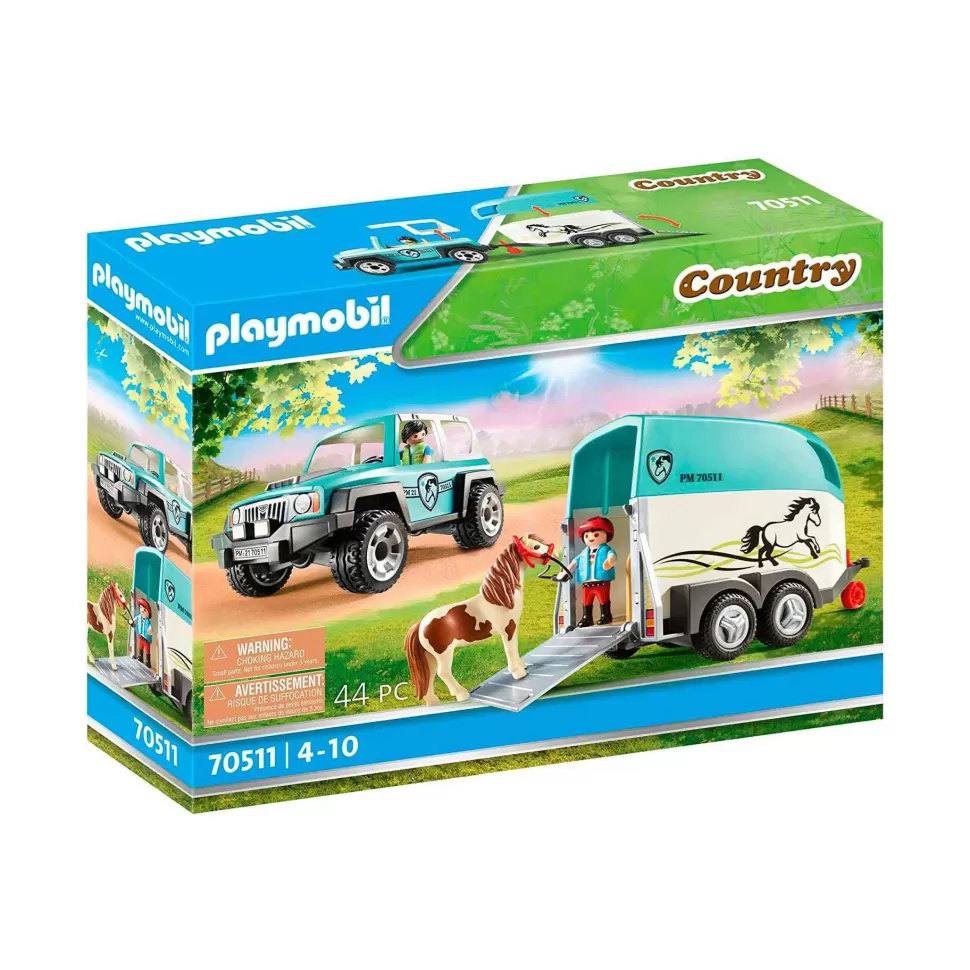 Playmobil Juegos De Construcción^ Country Coche Con Remolque Para Poni 70511